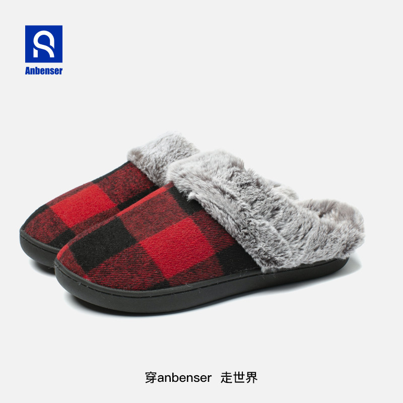 Anbenser 2022 Plush Cotton Slippers home breathable soft wear slippers outside the room
