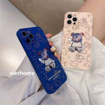 Tide card sitting violent bear apply iphone13 11 mobile phone shell Apple 12 13 new 12pro max new 13promax full package 7p 8plus