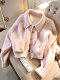 Chanel-Style Pink Lamb Wool Short Coat for Women, 2026 Winter, Petite, Age-Reducing, Stylish, Thickened Jacket Top