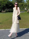 French-Style Bow-Knot Mesh Splicing Sleeveless White Tank Dress, New Summer Model, Exquisite, Light Luxury, High-End Dress