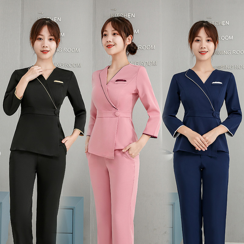 Autumn winter style Temperament Beauty Salon Beauty Division Beautician women's clothes Suits Fashion High-end Wellness Librariums Foot Bath Technician Clothing-Taobao