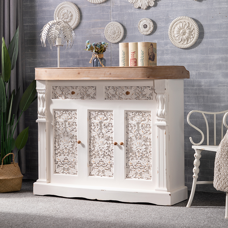 European-style retro cash register art clothing wrought iron small solid wood wood grain bar bar counter front desk reception counter