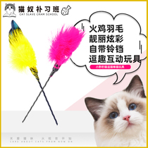 Small Wild Leopard Cat Teasing Cat Toy Teasing Cat Toy With Cat Toy With Bell New Pint Beautiful Colorful Turkey Feather