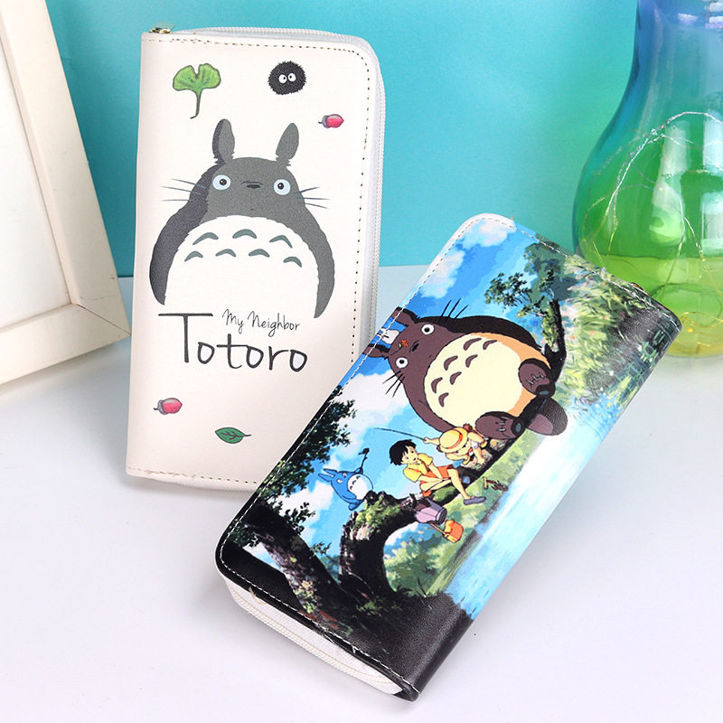Japanese pvc leather cartoon chinchilla children boy printing multi-card position exquisite vertical wallet long version zipper wallet