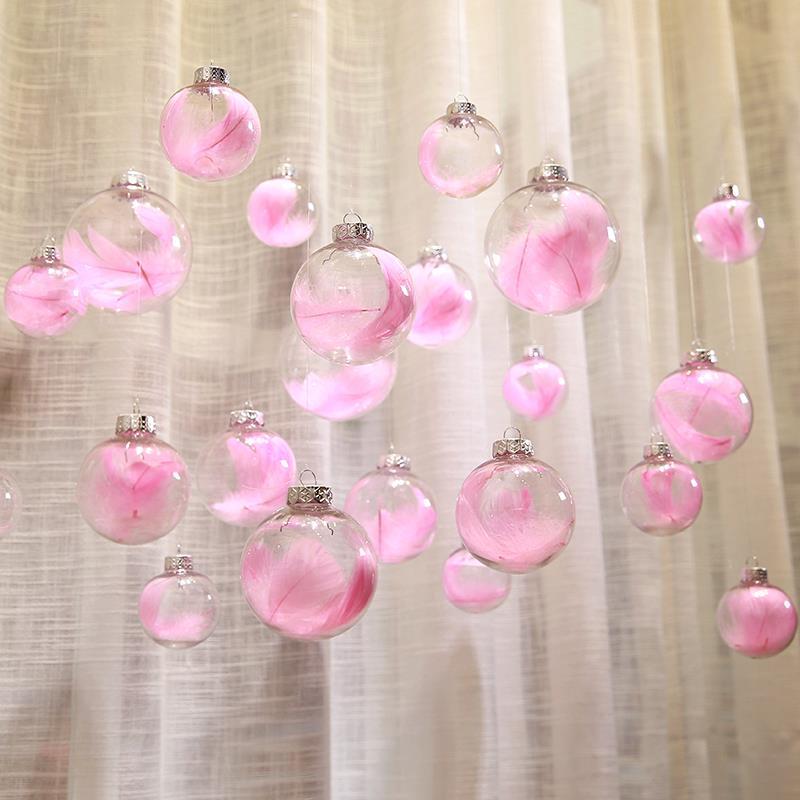 Hollow ball Christmas decoration Transparent ball hanging hollow ball Plastic ball round ball Glass door sticker shop charm