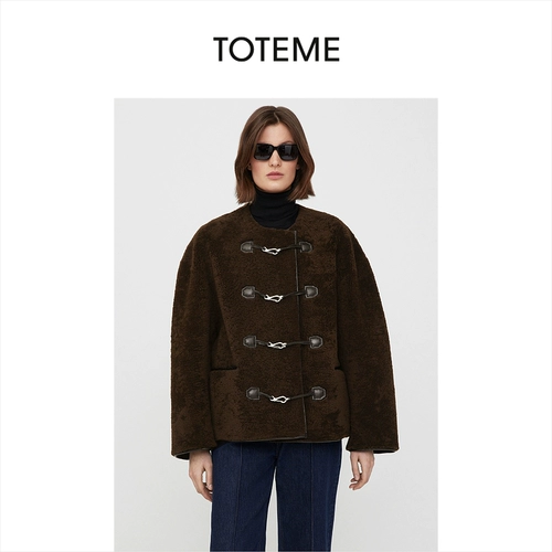 TOTEME Женская коричневая куртка с заниженными плечами и крючками Saddle