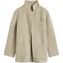 TOTEME Womens Tan Double-sided Wool Stand Collar Patch Pocket Jacket