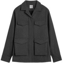 TOTEME Womens 24th Autumn and Winter New Heather Gray Felt Work Style Jacket