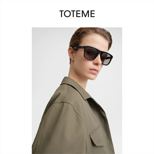 [Выбор со скидкой] TOTEME Женская хлопковая короткая куртка цвета хаки зеленого цвета в рабочем стиле с поясом