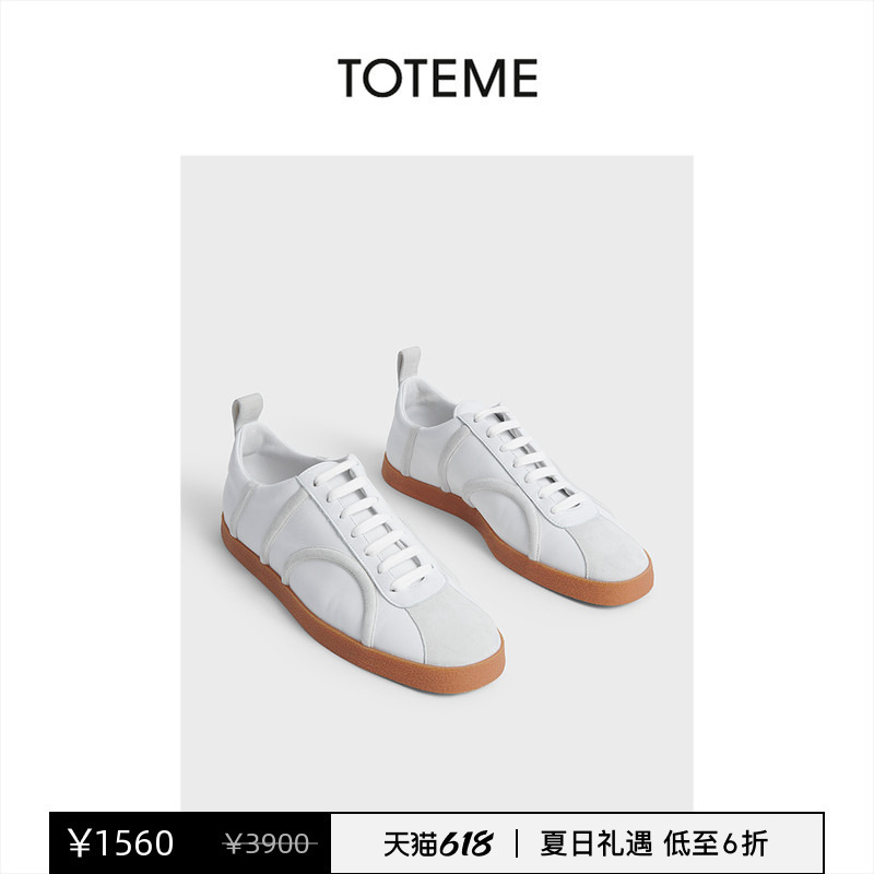 [Discount Selection] Toteme Women's Shoes Off-White Classic Casual Sneakers German Training Shoes White Sneakers