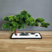 New Chinese simulation Yingkesong Zen green planting rockery ornaments living room study office desktop crafts
