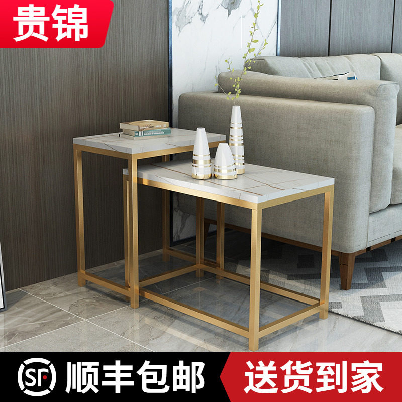 Rock plate edge several living-room sofa marble corner a few rectangular balcony net red modern minimalist small tea table composition