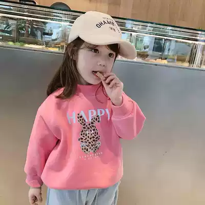 Girls high collar thick cotton T autumn winter clothing 2020 new children cartoon print shirt female baby plus velvet pullover casual top