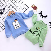 Boys and girls Autumn Winter childrens clothing 2020 new childrens long sleeve T-shirt cotton clothes one-piece coat base shirt tide