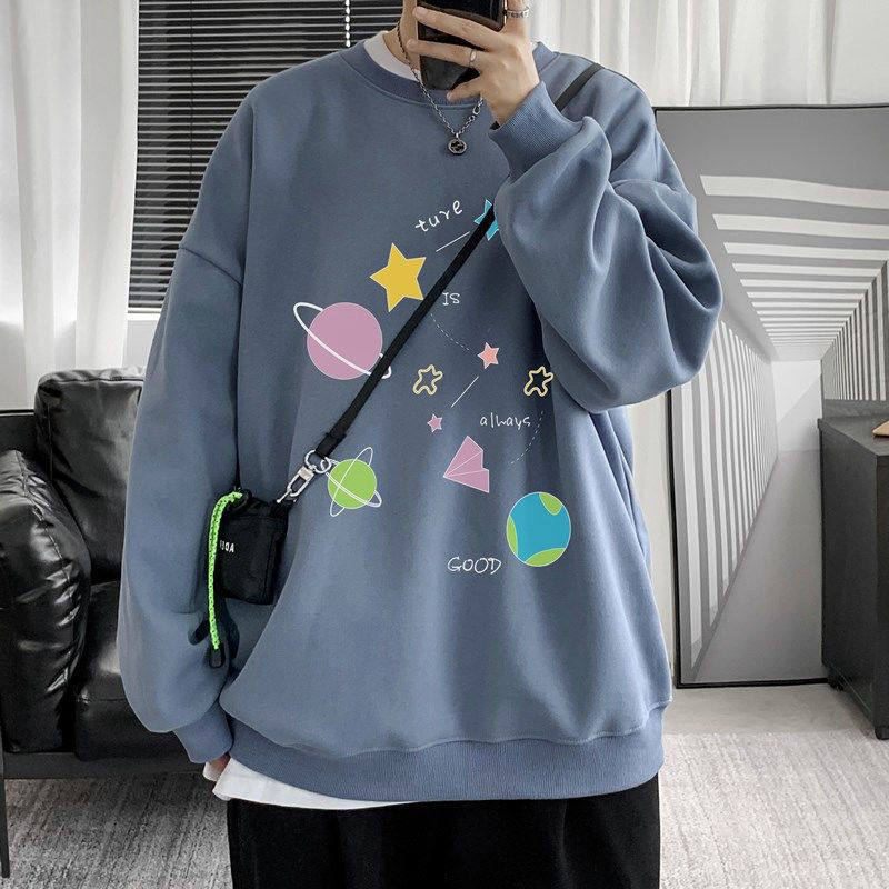 Sweater men's 2020 new loose trendy all-match ins Hong Kong style spring and autumn round neck tide brand student jacket Korean version