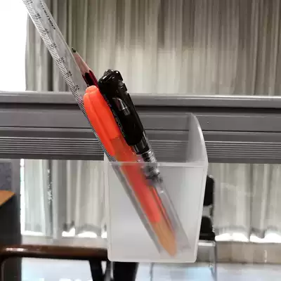 Under the screen hanging seam square pen holder pendant partition station office desktop pen holder slot seam translucent hydroponic flower pot