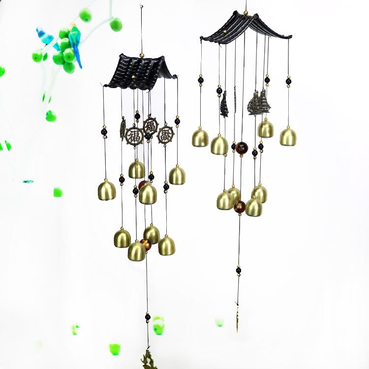 One Sail smooth metal bell Bell Wind Bell Hanging Decoration Home Decoration Craft Gift Door Pendant Classical Retro Gift-Taobao