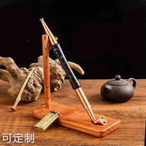 Dry tobacco rod bracket long handle pipe rack long tobacco rod extended tobacco bag pipe seat solid wood reading bucket rack display stand