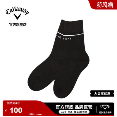 Callaway Golf socks for Women's new fashion trend, black mid-waist sports socks