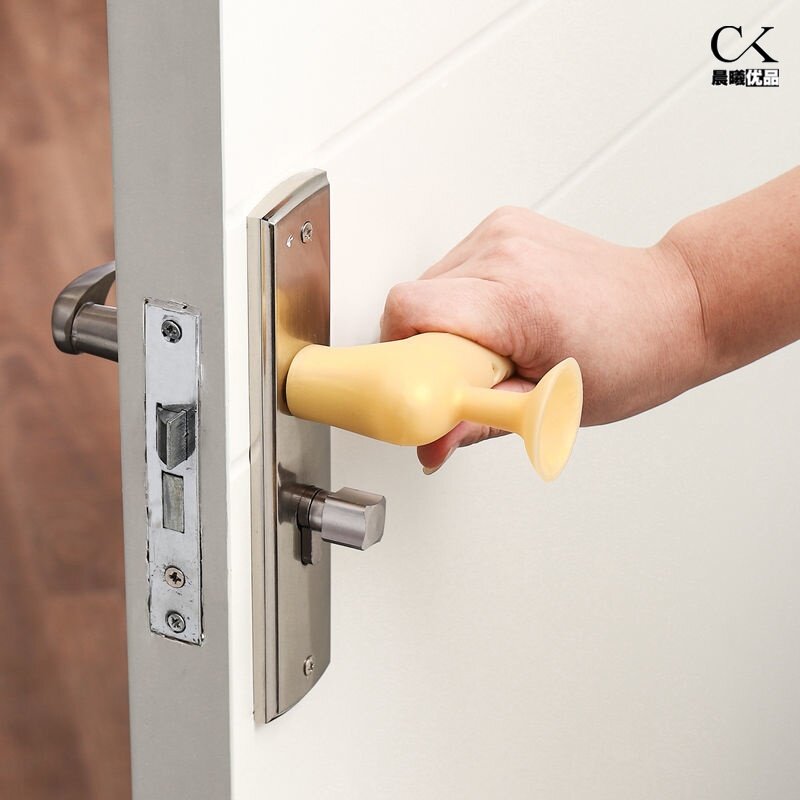 Anti-bump dressing room free of punching bedroom handle Anti-thickening soft rubber door suction door handle silicone protective sleeve