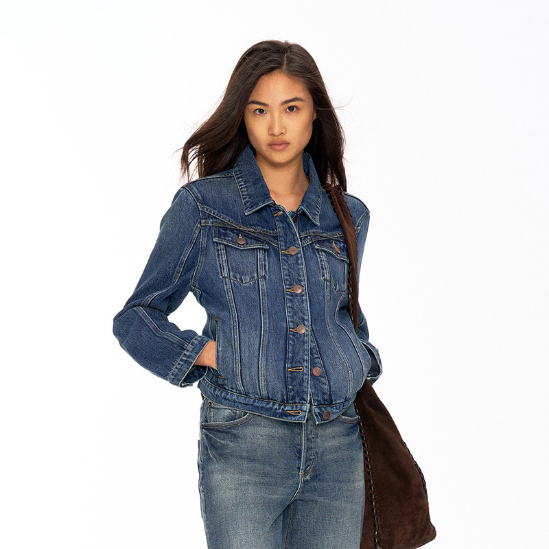 Fax Copy Express* Classic Retro Denim Jacket Workwear Blue/All-Match Black Fax Copy Express* Classic Retro Denim Jacket Workwear Blue/All-Match Black