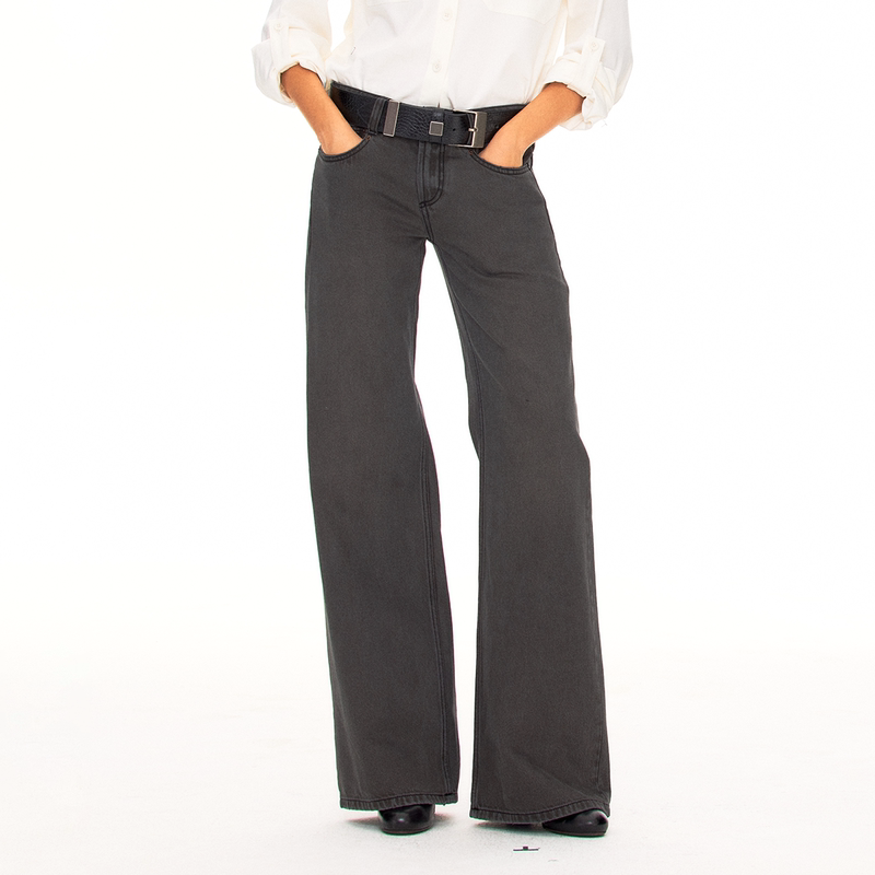 Fax Copy Express* Vintage Washed Brown "888" Black Low-Rise Jeans