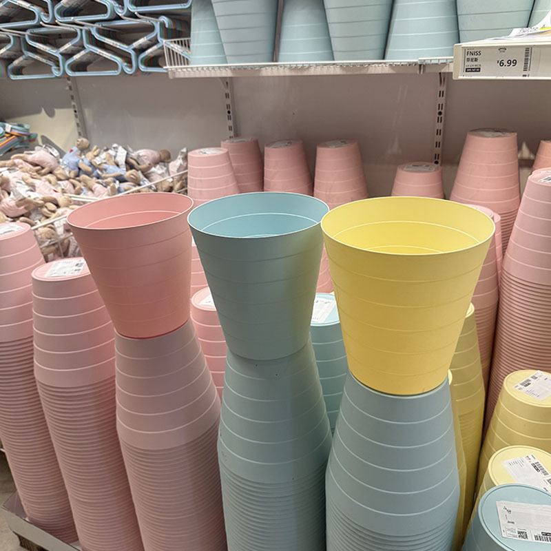 Fenice Lidless Trash Can for Home, Office, Living Room, Bathroom, Dormitory, Lidless Five-Ring Sanitary Bin, Wastebasket