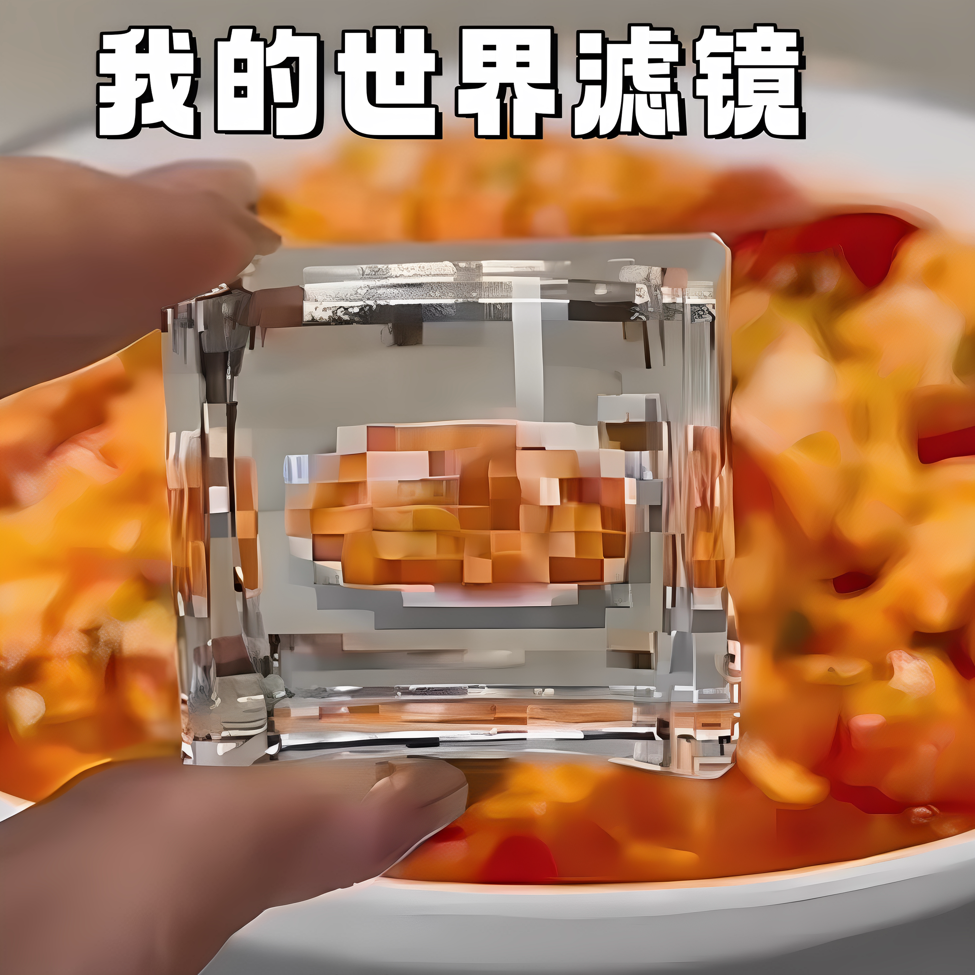 我的世界像素滤镜挂件钥匙扣亚克力拍照透镜马赛克创意摆件小礼物