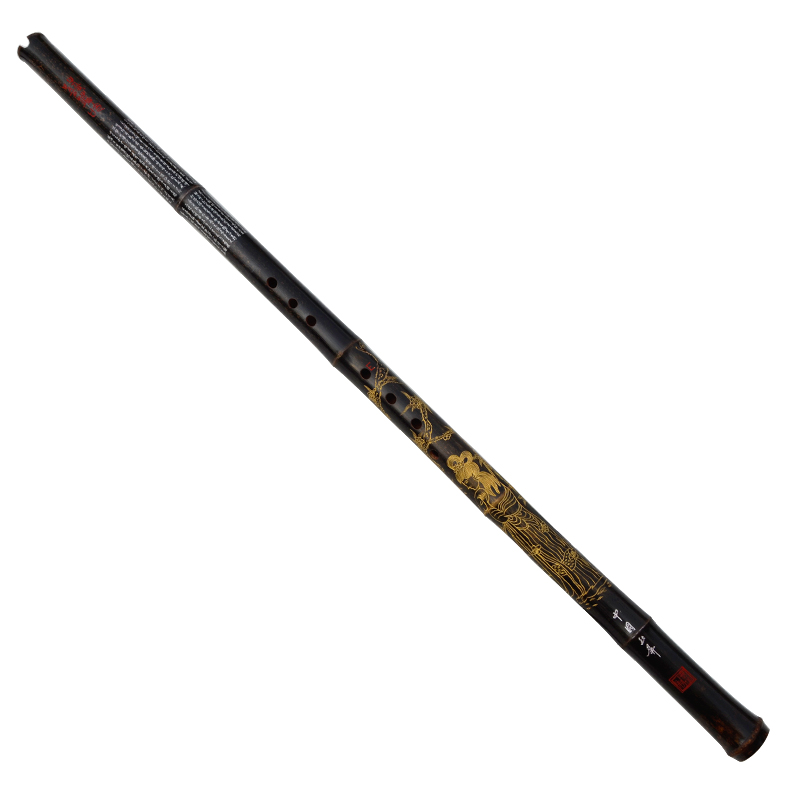 Jade screen flute flute black leather Xiangfei Bamboo Cave Xiao Professional Play Eight Holes Six Holes Flowers Reciting the Stage Opening Flute