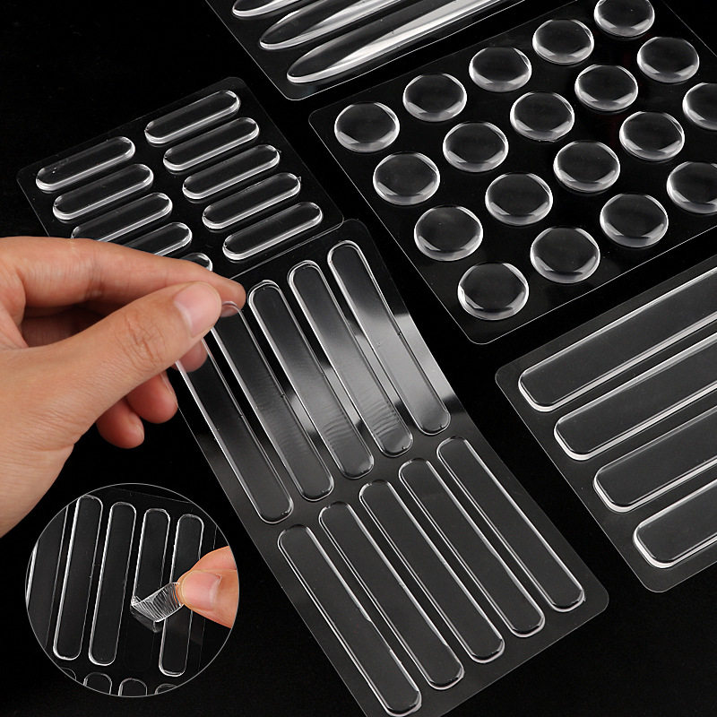 Прочная адгезия прозрачная дверца шкафа, выдвижной ящик, силиконовая противоударная прокладка, многоразовый стеклянный настольный противоскользящий коврик, настенная противоударная наклейка Изображение 1