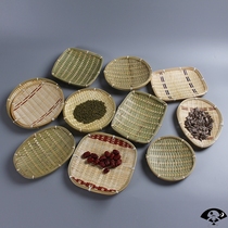 Handmade bamboo plates square round bamboo bruise dustpan fruit plate snack harvest basket pallet dustpan bamboo compiler