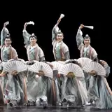 Двусторонний классический танцующий белый складной круглый веер