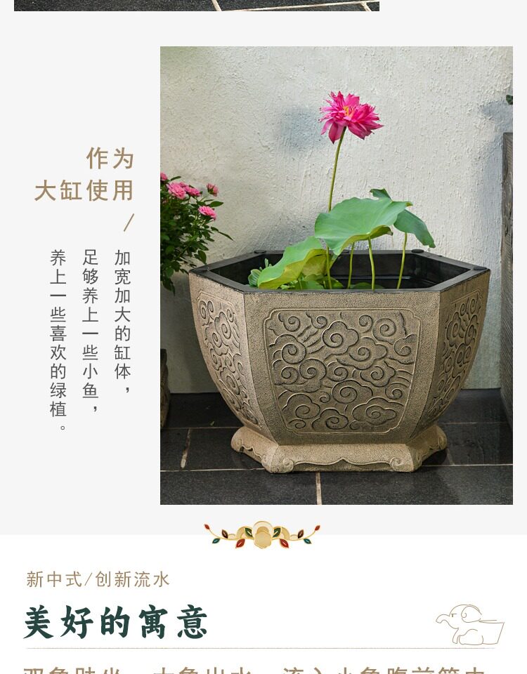Декорации водные 创意室外喷泉庭院花园养鱼池流水摆件循环水户外鱼缸阳台天台造景