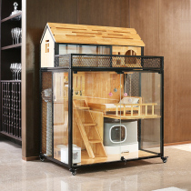 Cat Villa solid wood cat cage oversized free space cat apartment large cat cage household pet cat house cat nest