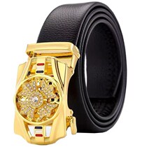 When to run the belt scalp with genuine leather male high-end rotary automatic buckle belt Summer retro strap closed with waist 100 lap