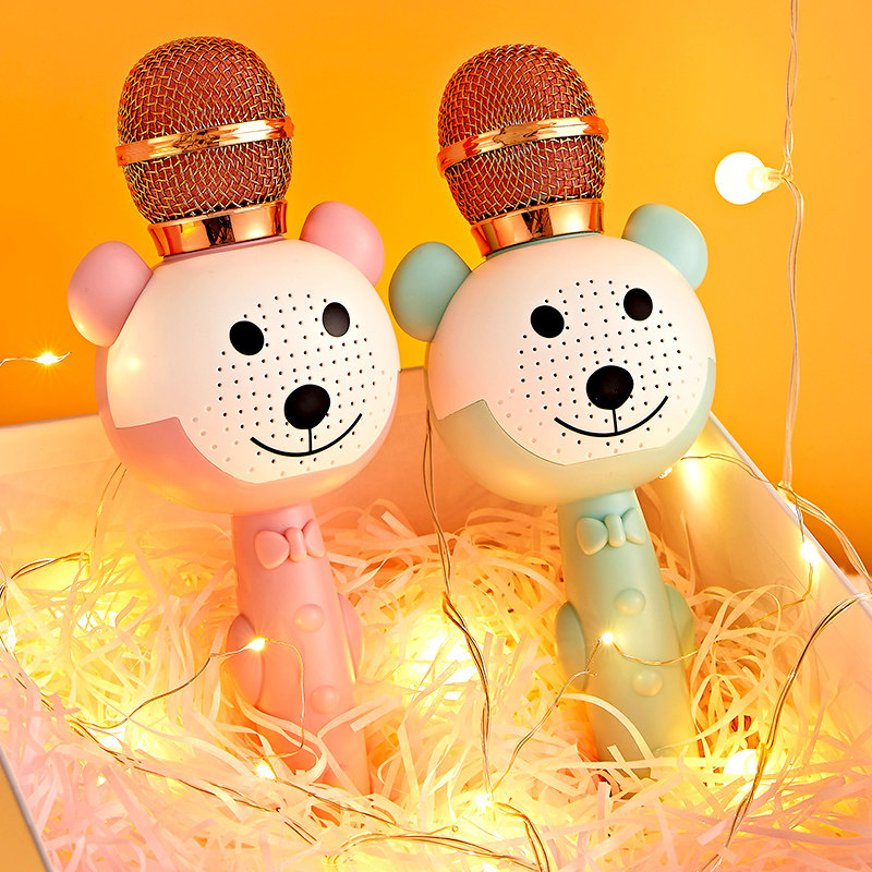 Children's small microphone toddler toy karaoke singing machine audio one mobile phone microphone wireless bluetooth girl