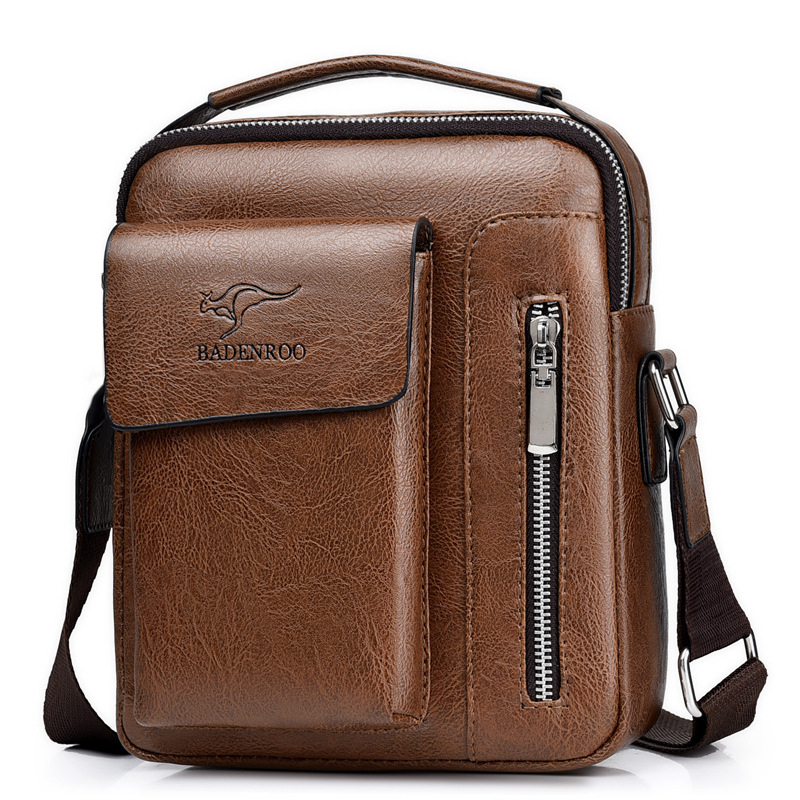 New retro fashion men's single shoulder bag large capacity Inclined Satchel Business Casual Wear and wear handbag small leather bag