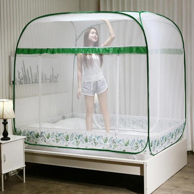 Free installation of yurt mosquito net 1 3m bed sheet door encryption folding portable household full bottom tent width 1 3*2m