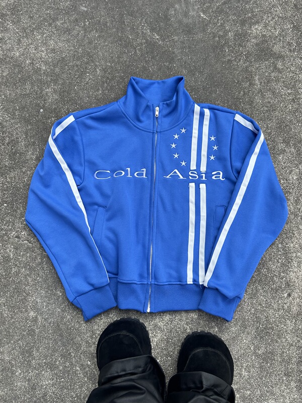 Coldasia Original Coldasia Embroidered Double Stripe Stand Collar Jacket Niche Short Coat