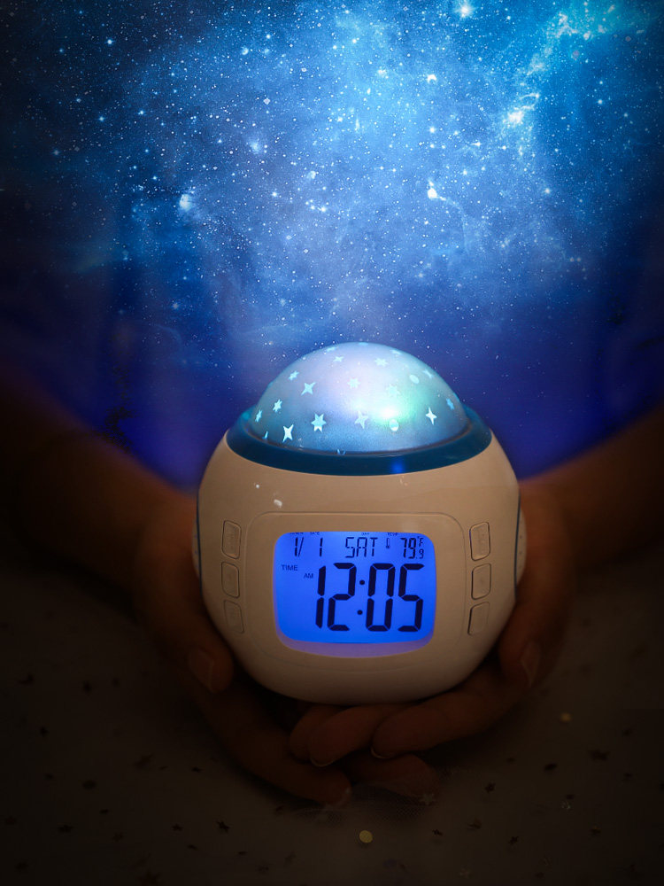Starry Sky Projection Music Alarm Clock Students Use Children Special Boy Girl Intelligent Multifunction to Wake Up God Instrumental