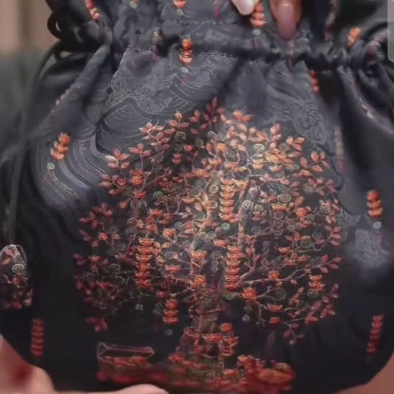 [Dragon Scale Pattern Yuanbao Bag] Xiangyunsha Shoulder Bag, Lightweight New Chinese Style Shoulder Bag with Magnetic Drawstring Coin Purse