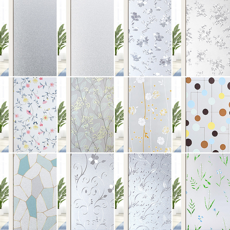 Glass window stickers light-transmitting opaque powder room frosted window stickers window grilles bathroom window stickers anti-peep and anti-light