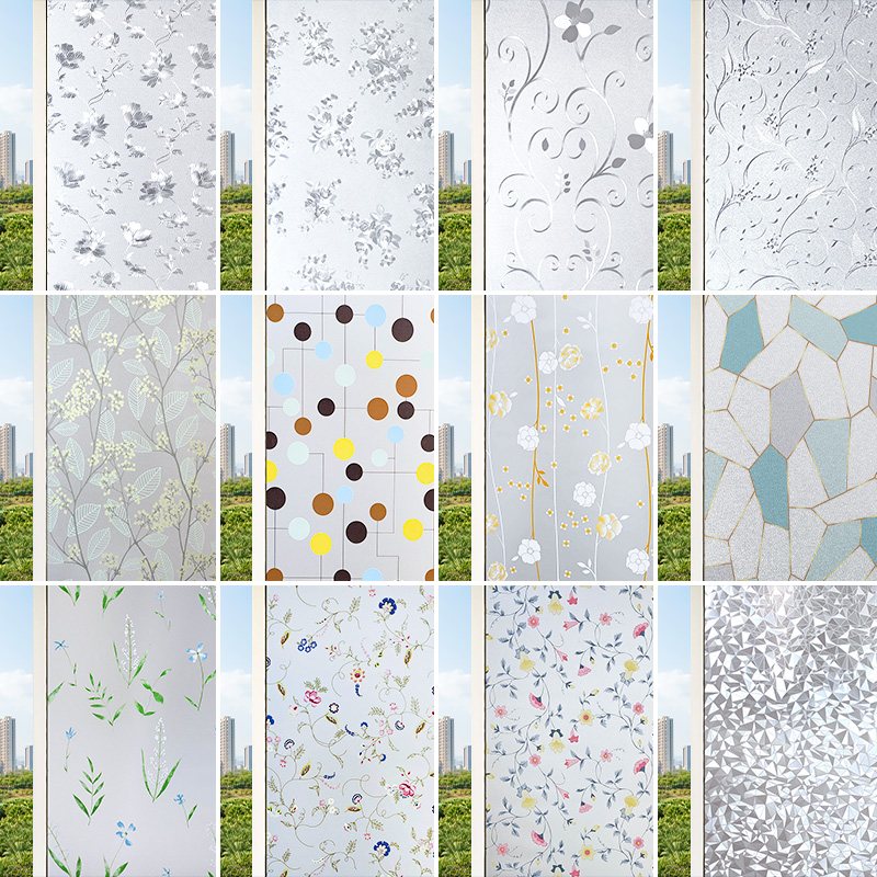 Toilet window frayed glass sticker window anti-walking toilet window paper light opaque shading anti-pyluming