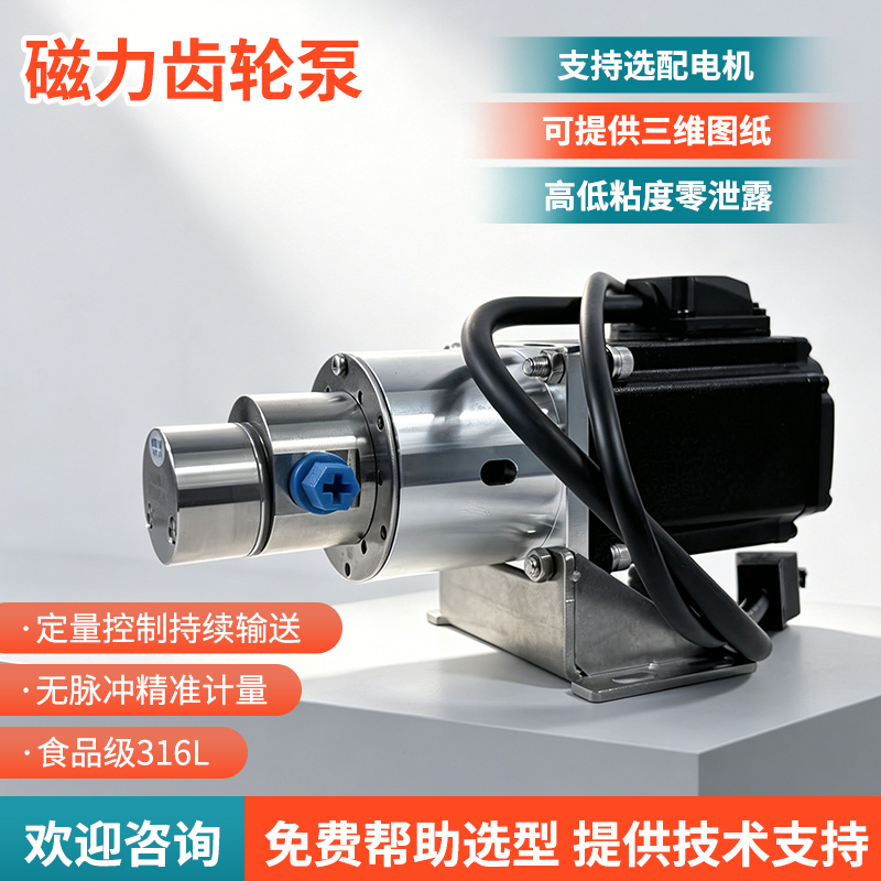 Magnetic Gear Metering Pump, Acid and Alkali Resistant, Corrosion-Resistant, Ethyl Acetate, Leak-Free, Stainless Steel Small Magnetic Pump Pump Head