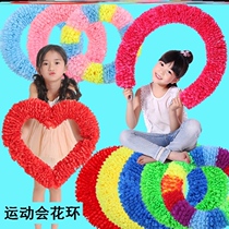 Games Flower Ring Kindergarten Dance Performance Handheld with instrument Spring Opening Ceremony Party Admission Creative props