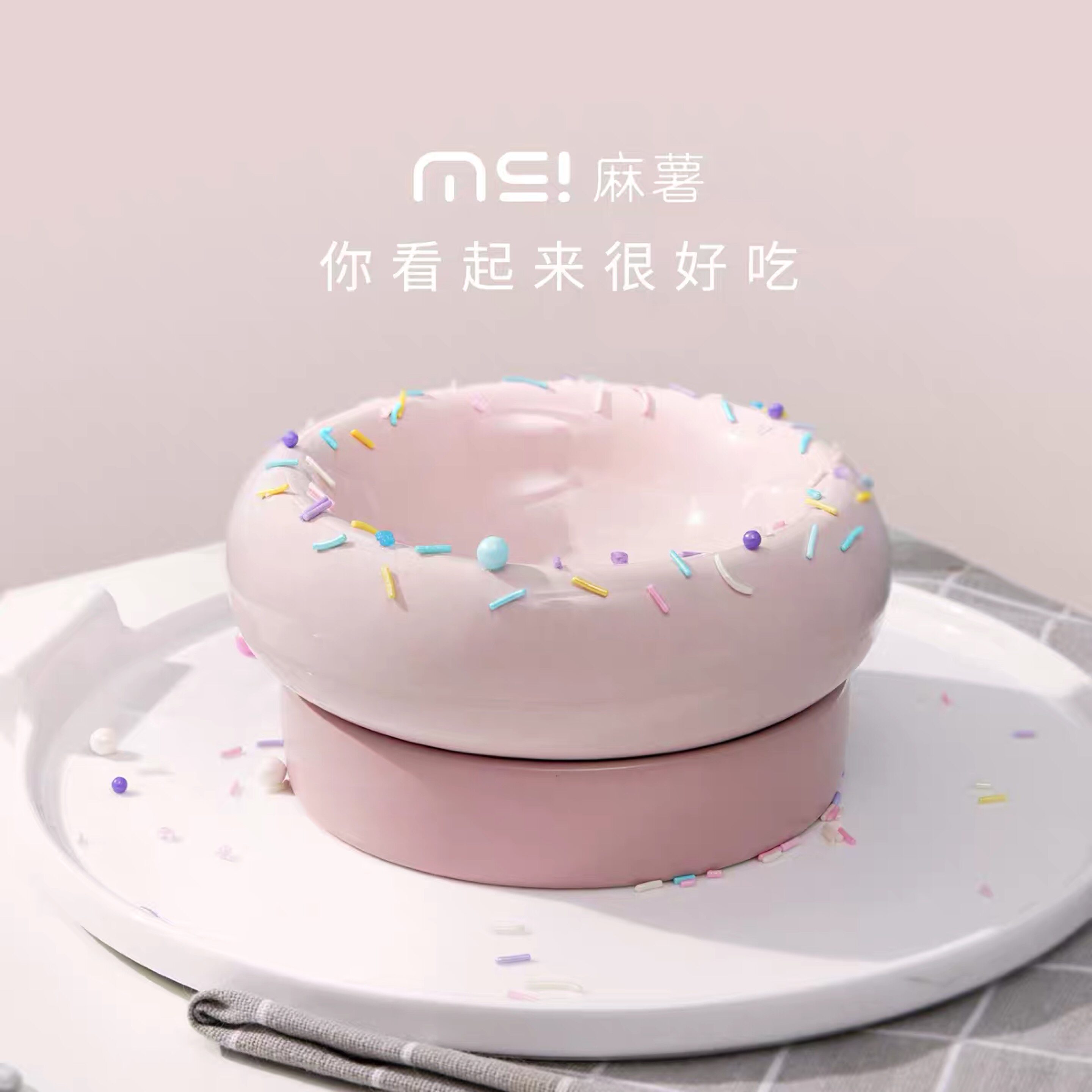 Puff cat hemp fries for cat bowls one bowl a bowl of double purpose cute and practical double layer ceramic bowl anti-black chin protect the cervical spine 