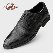 Public Goat Upscale Business Positive Dress Leather Shoes Man Genuine Leather Summer Breathable Men Casual Shoes Inglées Lace Soft-bottom Single Shoes