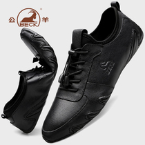 Male Sheep Shoes 2022 Summer New 100 Hitch Shoes Man Wave Shoes Leather Soft-bottom Inn Men Casual Leather Shoes