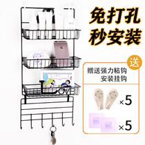 Punch-free hanging wall Wall wall rack dormitory artifact bedroom storage rack bedside hanging basket