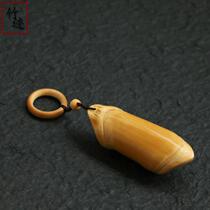 Rich one side pure hand-made fine grinding seven thousand eyes high throwing fine grinding turtle bamboo beetle bamboo hand play pieces
